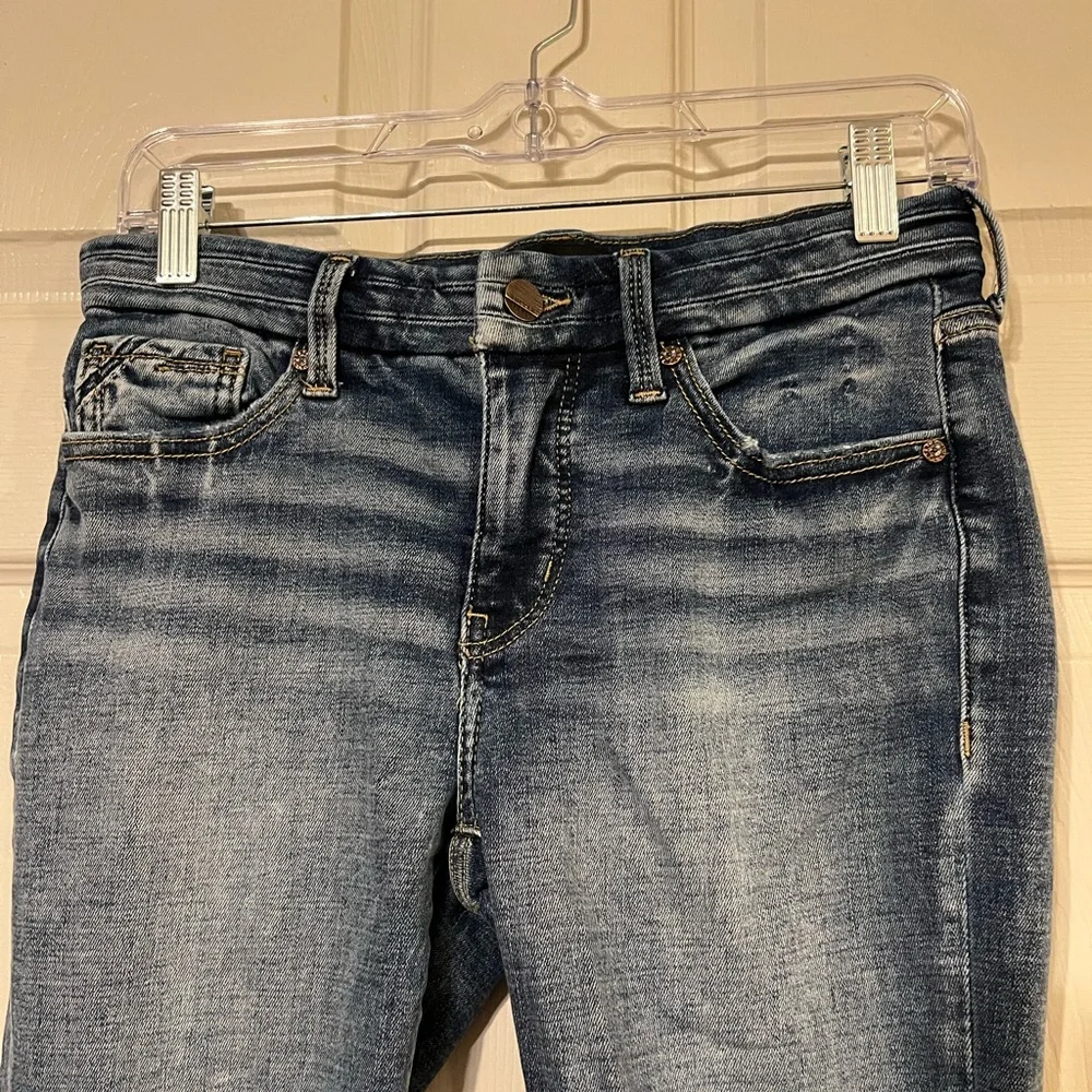 Buckle Black Distressed Ankle Skinny Stretch Blue Jeans Size 26x27 Fit 53 - Picture 5 of 10